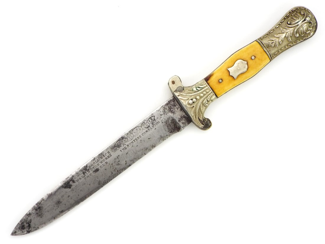 Antique 19th C. English Bowie Knife By WOSTENHOLM IXL SHEFFIELD With FINE Handle (1 of 15)
