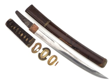 Antique Japanese 16th Century Samurai YOROI DOSHI Armor Piercing Tanto Knife