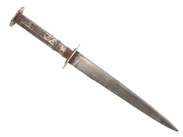 Fine 17th C. RONDEL Fighting Dagger for a German or English Knight