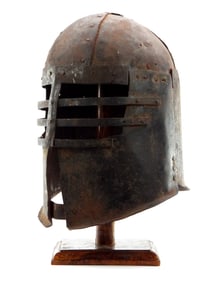 IN STYLE OF 15th C. Gothic German or Italian Crusader Knights Excavated Helmet