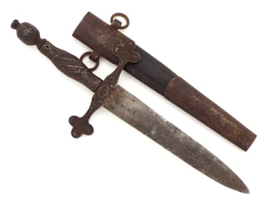 Antique Spanish Renaissance Nobleman Dagger. Iron Hilt