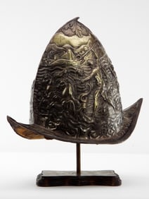 Fine Quality MORION in the Style of 16th-17th C. Italian or Spanish Royal Parade Helmet . Embossed