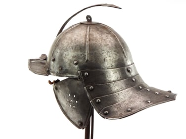 Scarce Antique English Officer's CROMWELLIAN CIVIL WAR Lobster Tail Helmet.