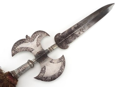 Excellent Quality Prussian Polearm 18th C. Heavy Cavalry with Coat of Arms Royal Guard Regiment.