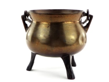 Very Good Antique Flemish Bronze Grape Cauldron