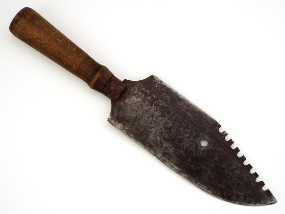 Interesting Large 19th C. Bowie Knife with Super Strong Serrated Forged Blade. (1 of 10)