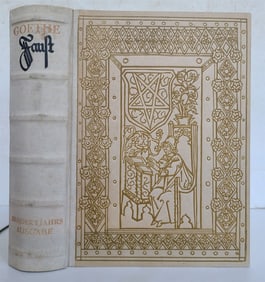 1940 GOETHE FAUST illustrated DECORATIVE VELLUM BINDING antique