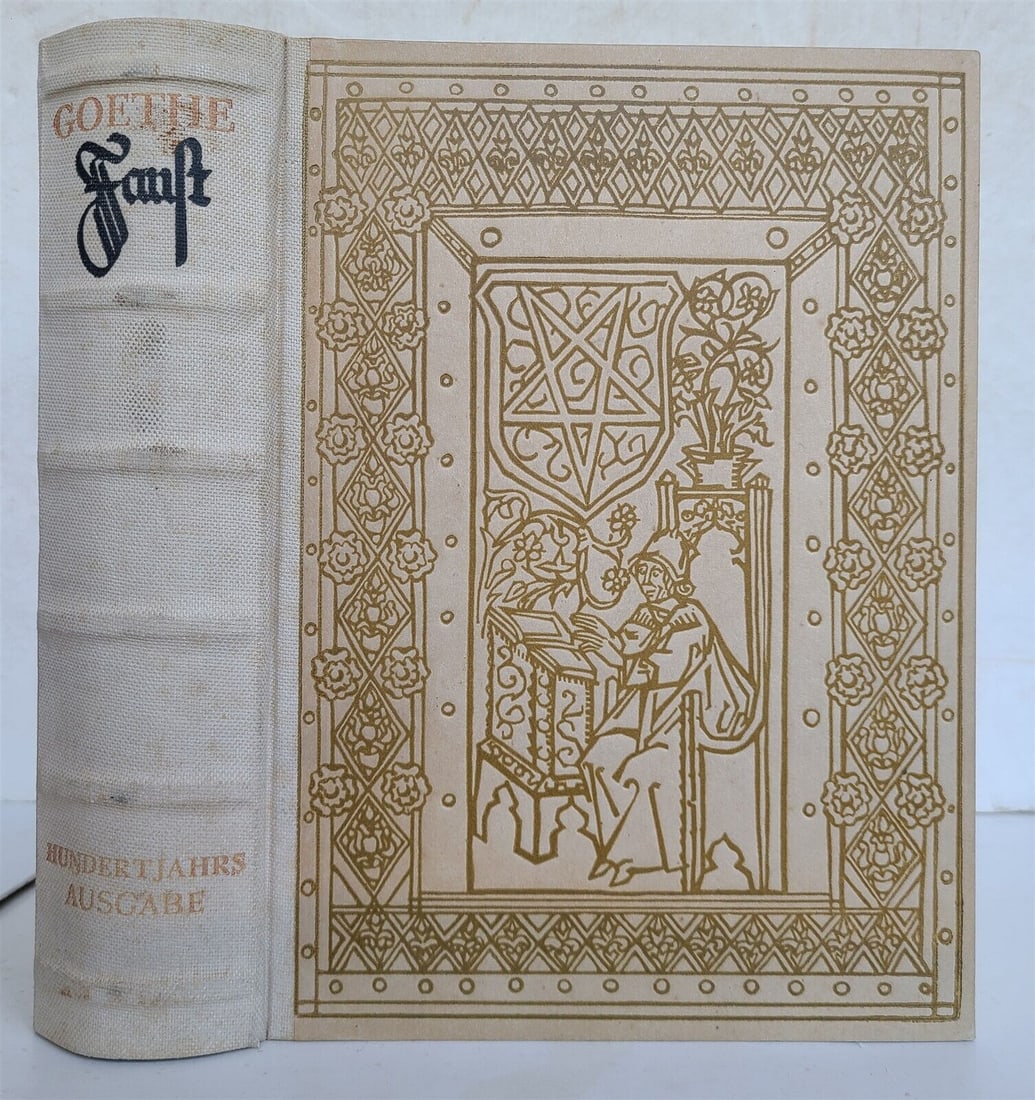 1940 GOETHE FAUST illustrated DECORATIVE VELLUM BINDING antique (1 of 20)