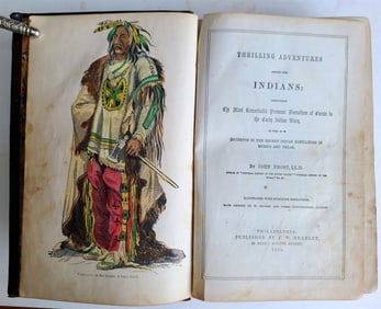 1855 THRILLING ADVENTURES AMONG INDIANS JOHN FROST antique ILLUSTRATED AMERICANA