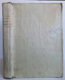 1730 BIBLE OLD TESTAMENT COMMENTARY by CALMET VELLUM FOLIO antique w/ MAP