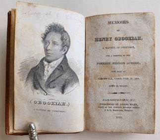 1819 HAWAII Memoirs of Henry Obookiah A Native of Owyhee antique AMERICANA