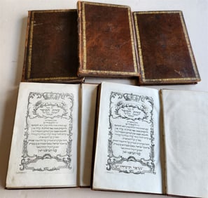 1767-69 FIVE BOOKS of TORAH HEBREW BIBLE antique 5 VOLUMES Judaica