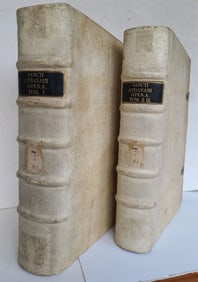 1777 ATHANASIUS of ALEXANDRIA 2 VOLUMES PIGSKIN BOUND FOLIO antique w/ MAP
