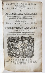 1681 Exercitationes de Oeconomica Animali antique VELLUM BINDING