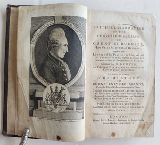 1773 CONVERSION & DEATH of COUNT STRUENSEE Prime Minister of Denmark antique