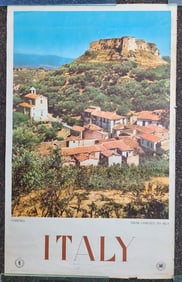 1960s ITALY TRAVEL POSTER vintage 24 by 39"