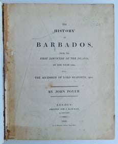 1808 HISTORY of BARBADOS from 1605 to 1801 by John POYER antique RARE
