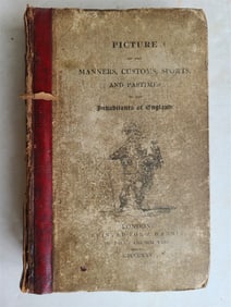 1825 PICTURE of MANNERS CUSTOMS SPORTS & PASTIMES of ENGLAND antique illustrated