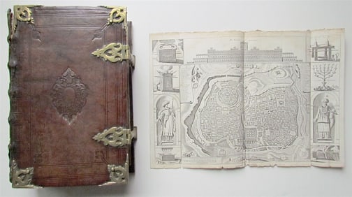 1730 BIBLE in DUTCH ILLUSTRATED w/ MAPS antique MASSIVE FOLIO BIBLIA