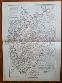 1781 MAP of EUROPEAN PART OF RUSSIA ANTIQUE 18th CENTURY