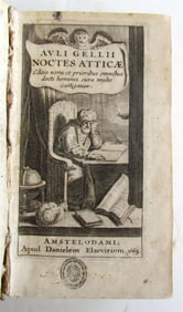 1665 ATTIC NIGHTS by Gellius Aulus Noctes Atticae antique ELZEVIER PRESS VELLUM
