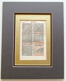 1509 BREVIARRI HORARUM CANONICARUM LEAF antique GEORGE STRECHS CHURCH of PRAGUE