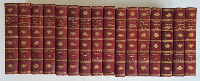 1804 FRENCH THEATRE 17 VOLUMES COMEDIES ILLUSTRATED antique by Petitot