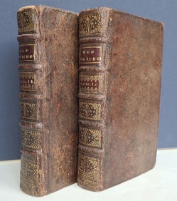 1716 DON QUIXOTE DE LA MANCHE 2 VOLS antique ILLUSTRATED RARE FRENCH EDITION