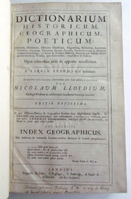 1686 Dictionarium Historicum Geographicum Poeticum antique in LATIN FOLIO