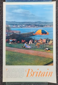 1960s BRITAIN TRAVEL POSTER PAIGNTON in DEVONSIRE vintage 20 by 30"