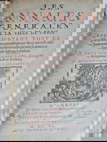 1640 HISTORY of PARIS antique FOLIO Les annales generales de la ville de Paris