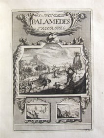 1707 PALAMEDES DUTCH POETRY Van den Vondel Joost VELLUM BINDING antique
