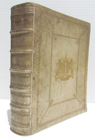1780 Propertius POETRY Elegiarum GOUDA ARMORIAL VELLUM BINDING antique