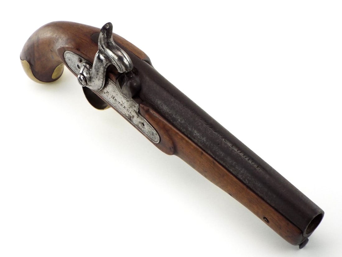 RARE British Victorian Naval Percussion Pistol Marked LIVERPOOL DOCK POLICE: RARE British Victorian Naval Percussion Pistol Marked LIVERPOOL DOCK POLICE. Full Length 15 Inches.