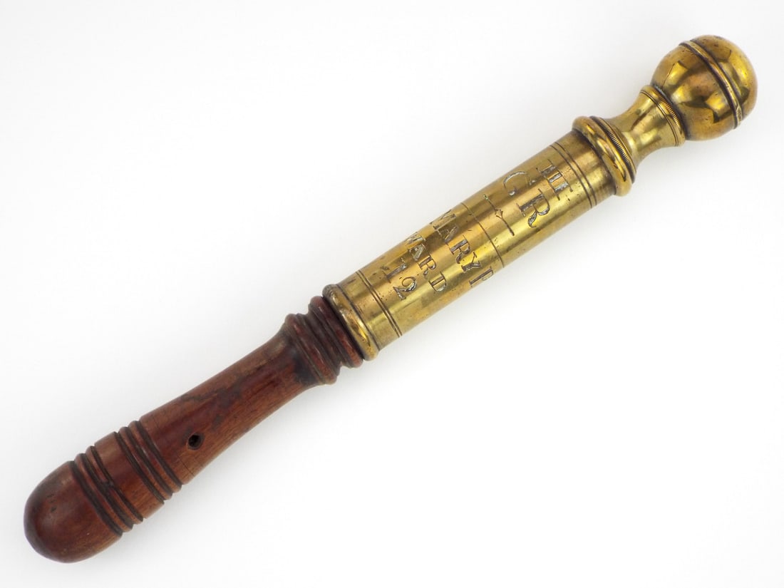Early 19th C. British Brass Naval Police Truncheon Or Tipstaff (1 of 20)