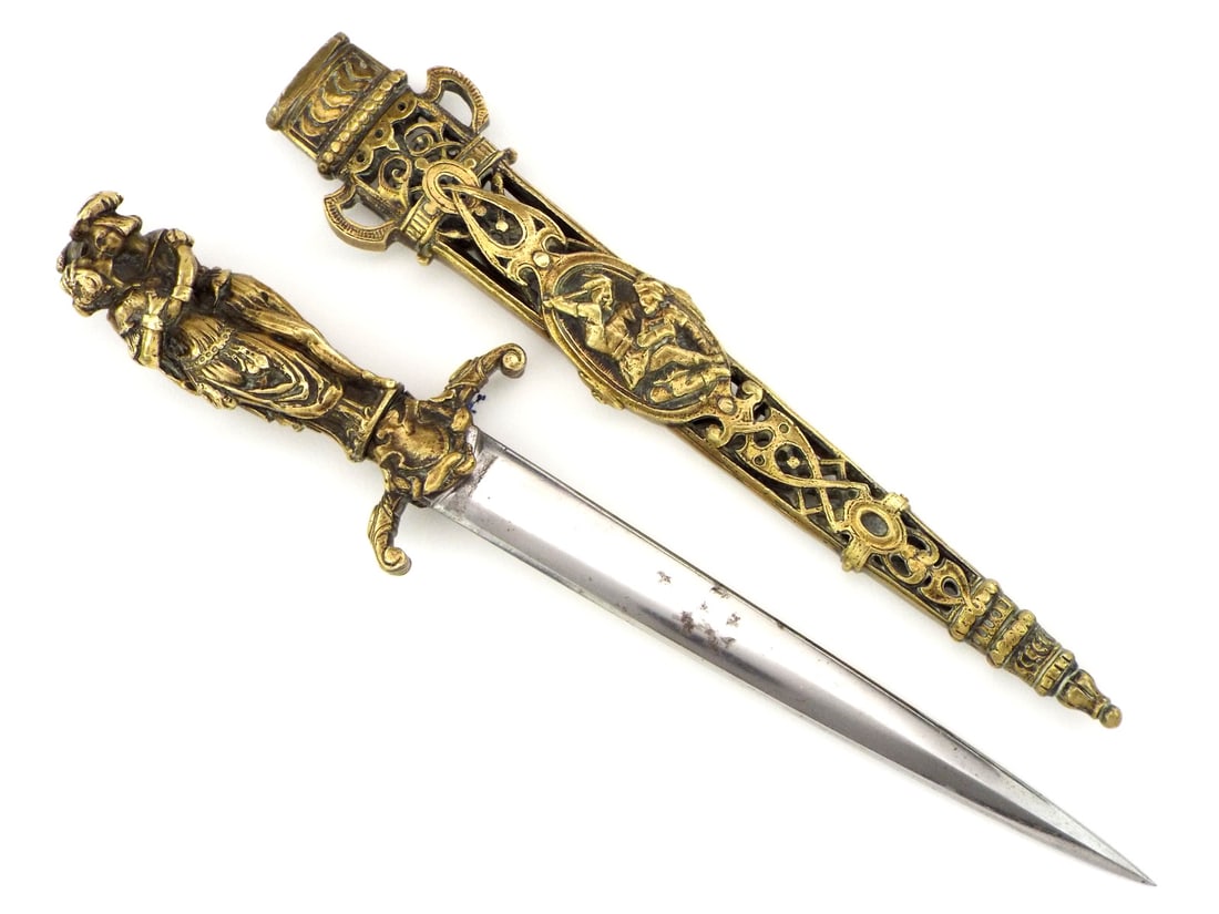 Fine grade 19th century romantic stiletto dagger (1 of 20)
