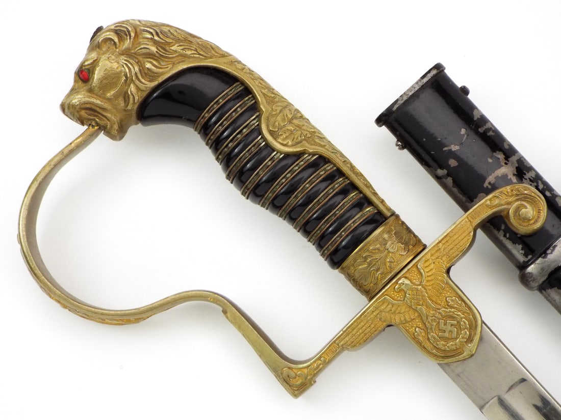 German WWII  Lion Head Officer Sword by Carl Eickhorn of Solingen (1 of 14)