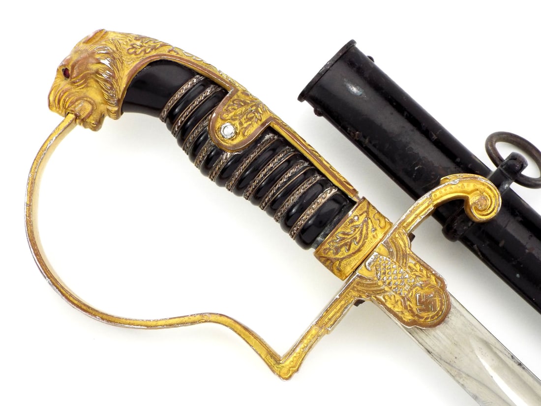 German WWII  Lion Head Officer Sword by Carl Eickhorn of Solingen (1 of 15)