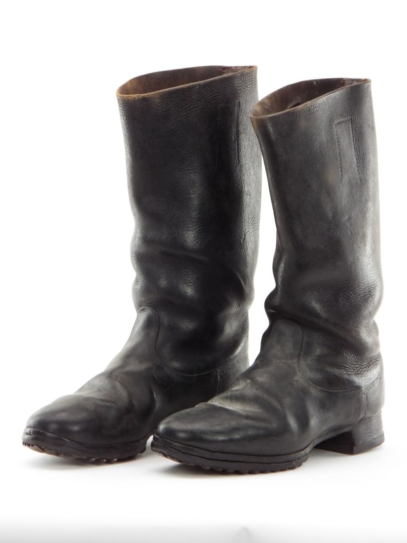 German WWII Wehrmacht Or SS Black Leather Uniform Boots. (1 of 10)