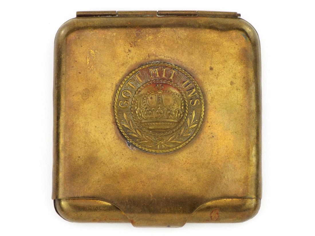German WWII Brass Cigarette Case GOTT MIT UNS (1 of 11)