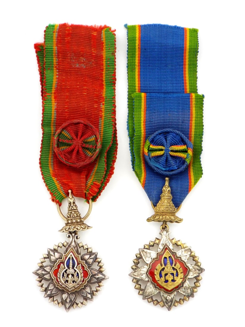Thailand-Siam Order of the Crown Knight & WWII Thailand Order of the White Elephant Military Medals: Thailand-Siam Order of the Crown Knight & WWII Thailand Order of the White Elephant Military Medals