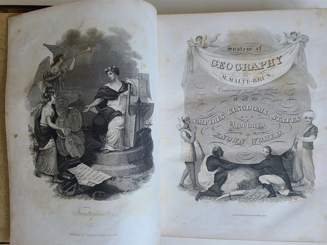 1847 SYSTEM of UNIVERSAL GEOGRAPHY by S. WALKER Vol.I antique ILLUSTRATED FOLIO (1 of 18)