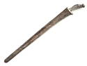 Antique Asian Indonesian Sword Dagger with Silver  Hilt and Sliver Scabbard
