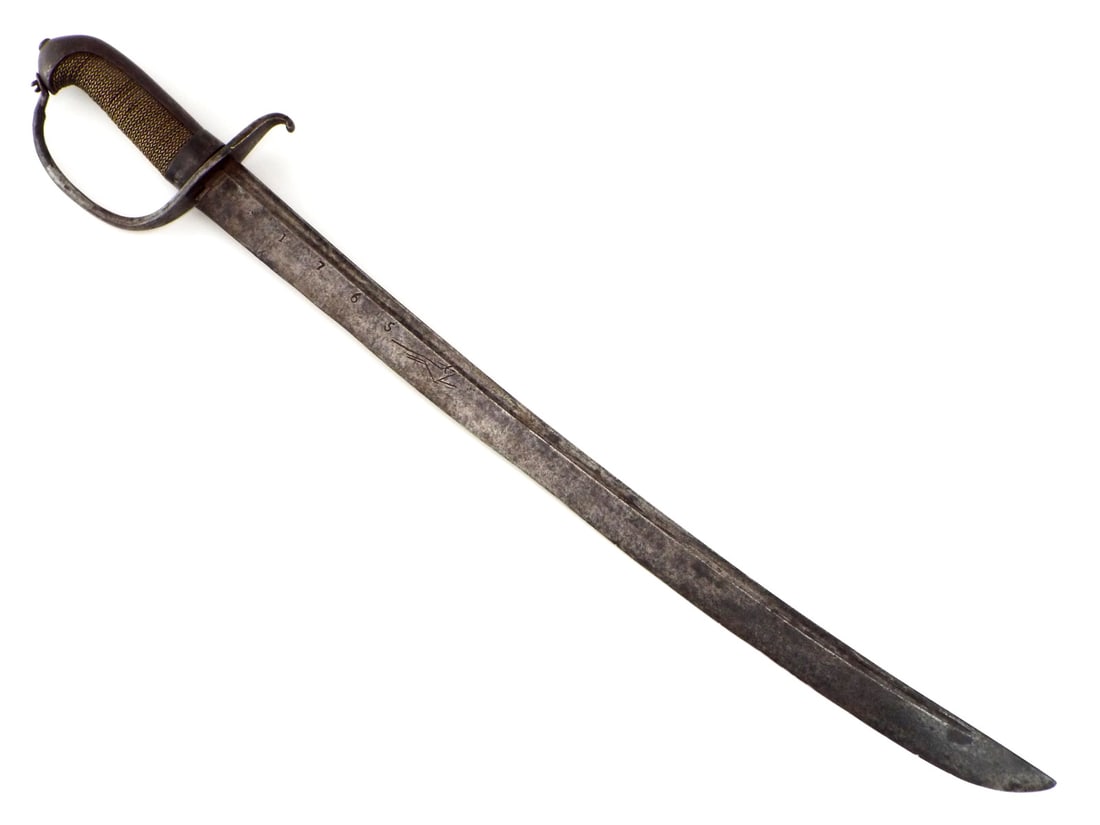 American Revolution era German Grenadier Sword. Blade Marked with Runing Wolf and Dated 1765 (1 of 12)