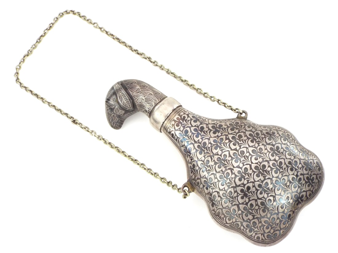 Islamic Indo-Persian or Turkish Ottoman Empire, Powder Flask for Pistol.: Islamic Indo-Persian or Turkish Ottoman Empire, Powder Flask for Pistol.Full Length 7 Inches