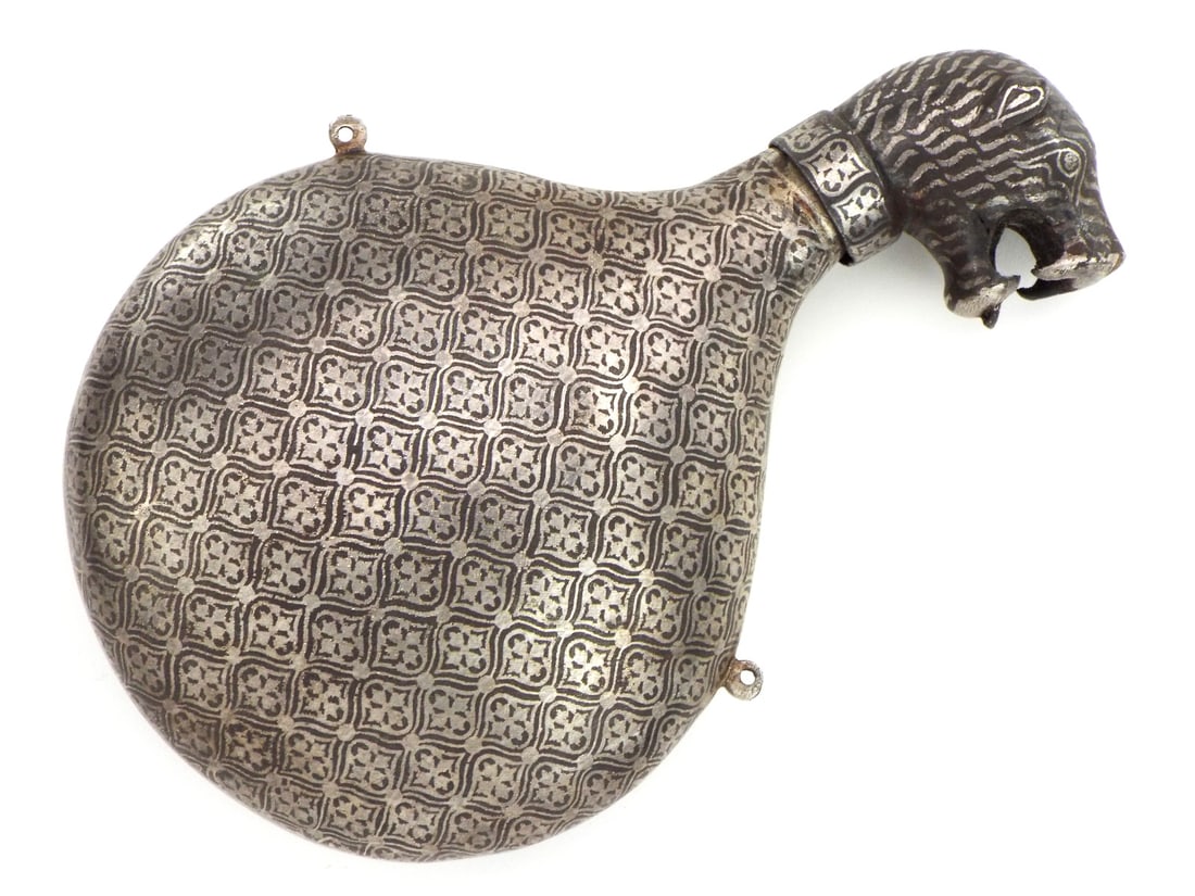 Islamic Indo-Persian or Turkish Ottoman Empire, Powder Flask for Pistol.: Islamic Indo-Persian or Turkish Ottoman Empire, Powder Flask for Pistol.Full Length 6.5 Inches