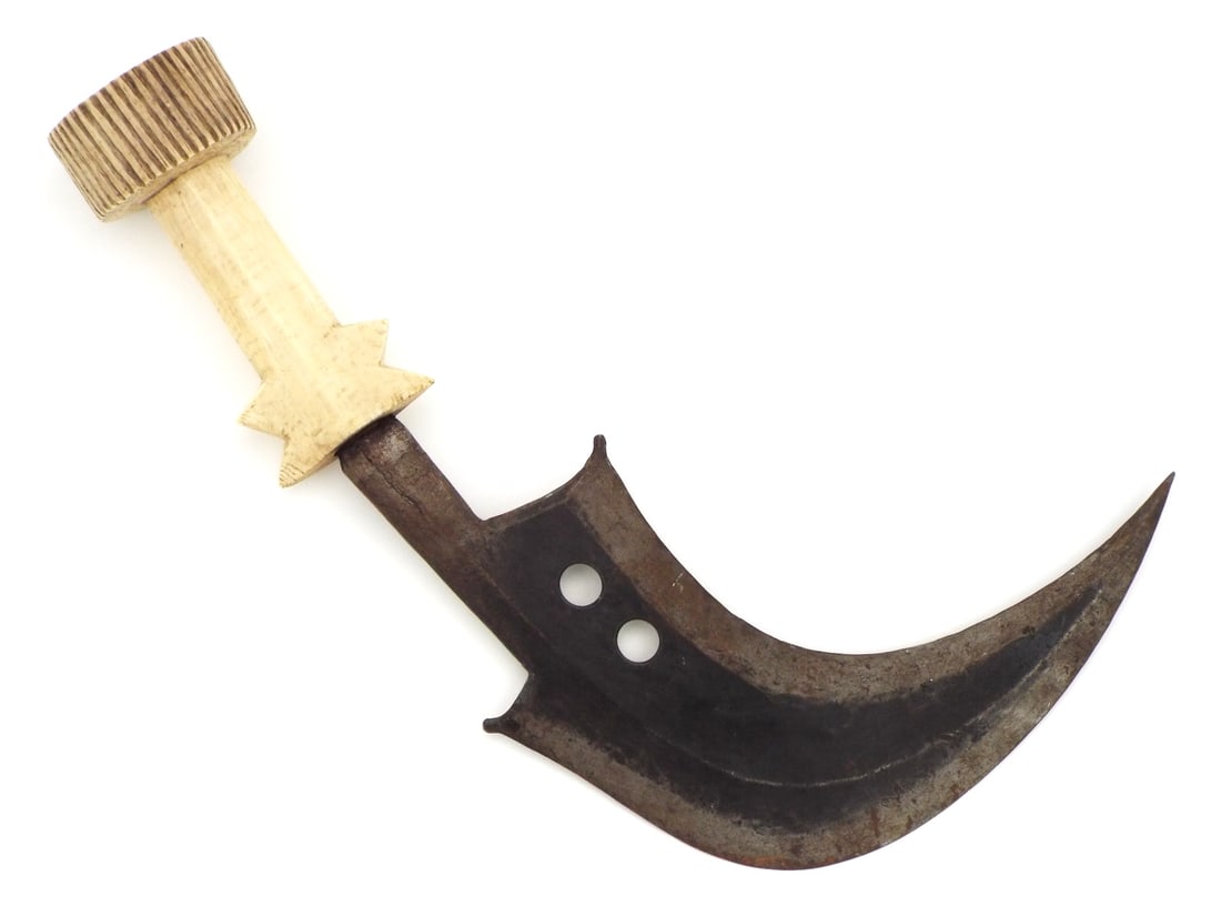 Antique 19th C. Very FINE African Sickle Knife TRUMBASH (1 of 8)