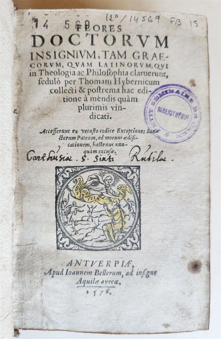 1576 EARLY CHRISTIANITY & NEO-PLATONISTS TEXTS antique PIGSKIN BINDING 16th CENT (1 of 11)
