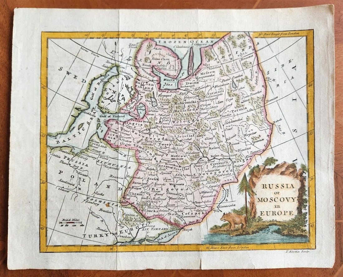 1777 MAP SOUTHERN PART OF RUSSIA, or MOSCOVY in EUROPE antique (1 of 7)
