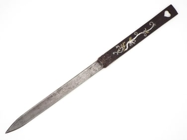 Japanese Edo Period Silver Gold Inlaid Kankyuto